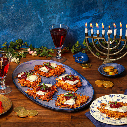 Potato Latkes with Petite Ash Brie
