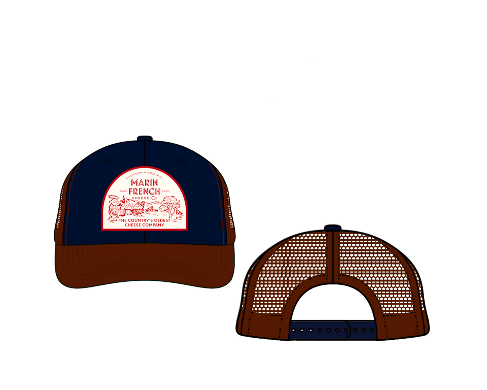 Trucker Style Hat - Navy and Maroon