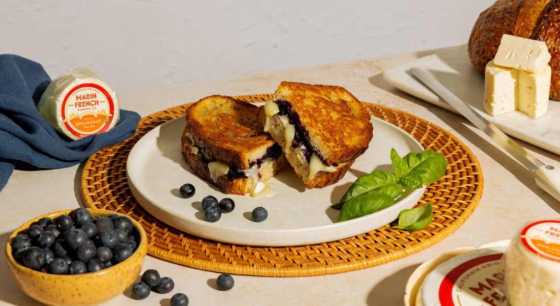 Fresh Blueberry & Basil Brie Grilled Cheese