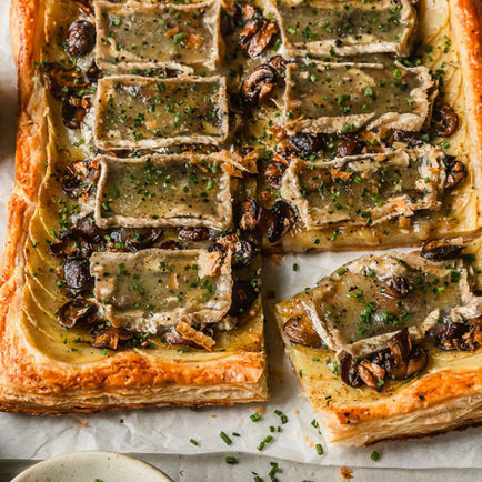 Potato & Mushroom Tart with Petite Truffle Brie