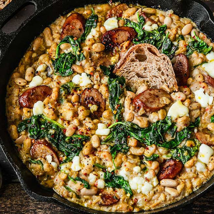Cheesy Sausage & Bean Skillet with Petite Breakfast