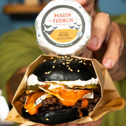 Smash Boo'ger with Squid Ink Brioche Buns & Petite Boo Cheese