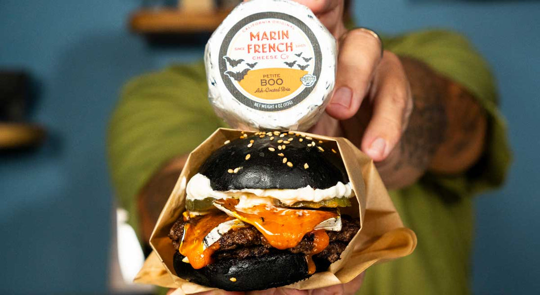 Smash Boo'ger with Squid Ink Brioche Buns & Petite Boo Cheese