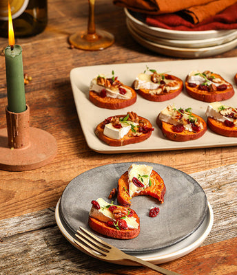 Baked Sweet Potato Rounds with Triple Crème Brie