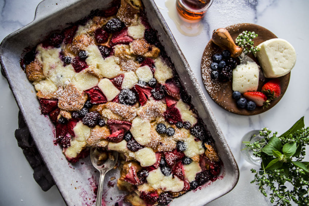 Berry and Brie Croissant Breakfast Bake