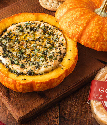 Baked Garlic & Golden Gate Stuffed Pumpkin