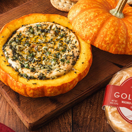 Baked Garlic & Golden Gate Stuffed Pumpkin