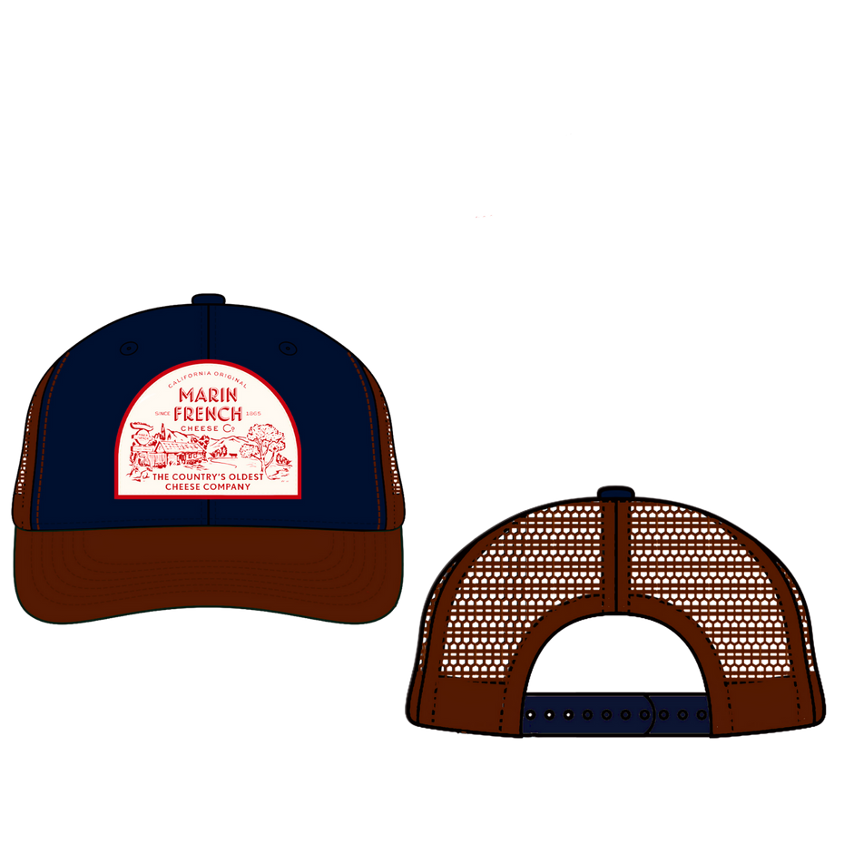 Trucker Style Hat - Navy and Maroon